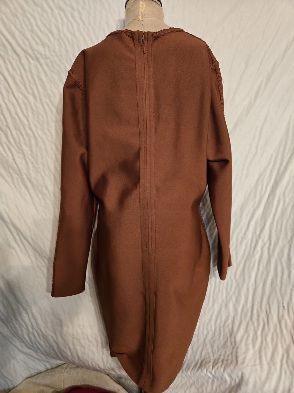 AKIRA Chocolate Brown Midi Shift Dress